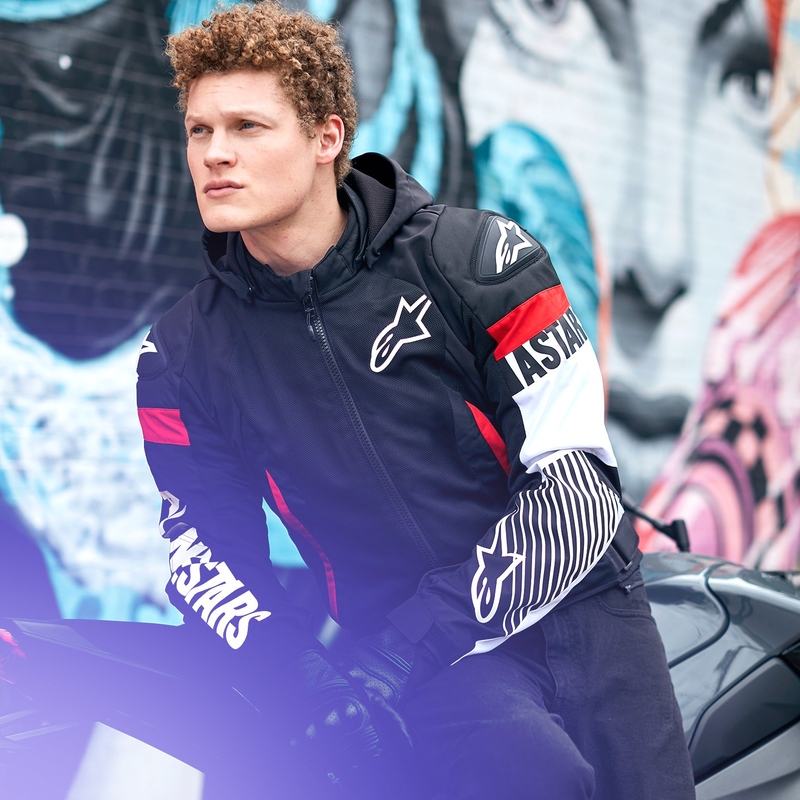 Alpinestars Zaca Air Waterdicht Motorjack Zwart-Wit-Fluorood