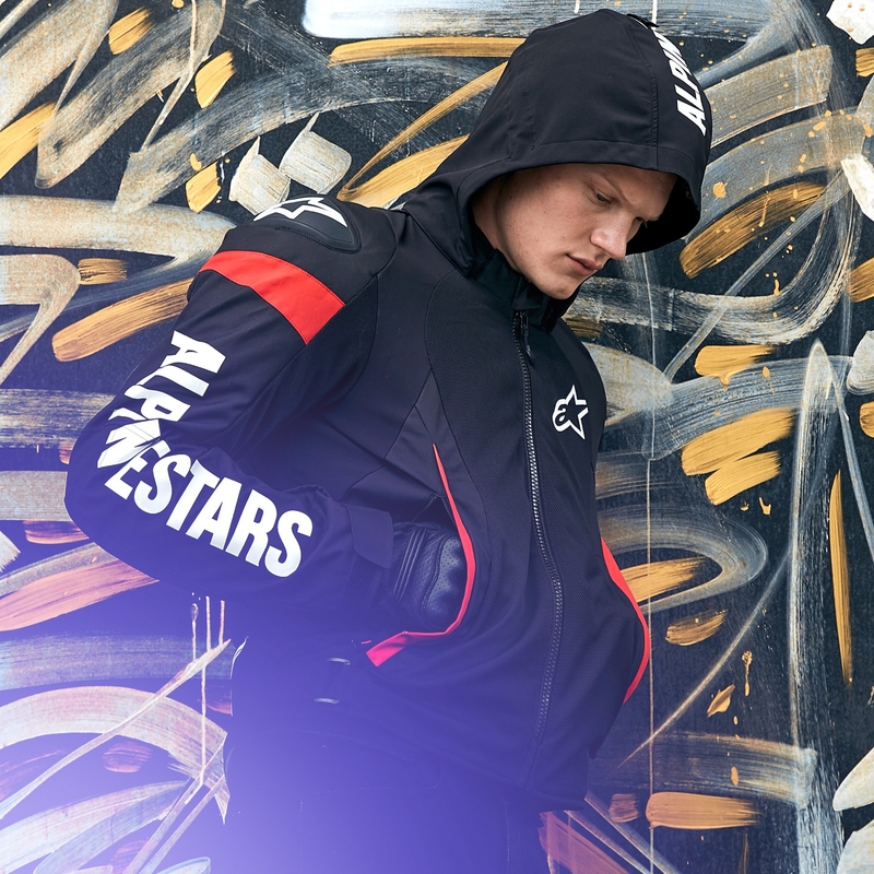 Alpinestars Zaca Air Waterdicht Motorjack Zwart-Wit-Fluorood