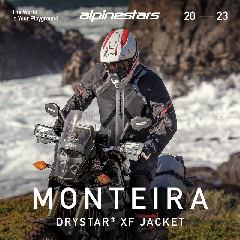 Alpinestars Monteira Drystar XF zwart met rode motorjas