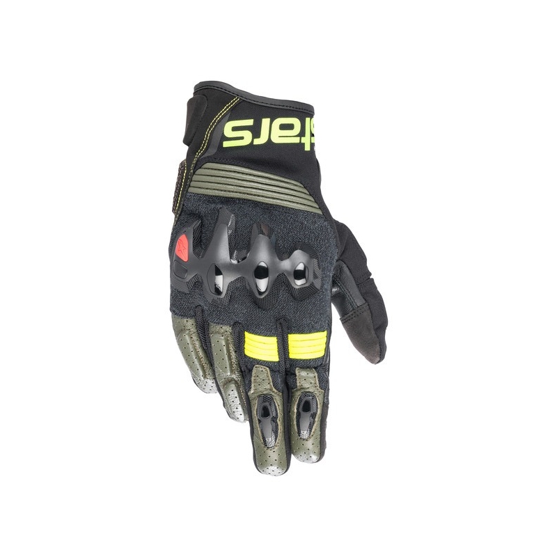 Alpinestars Halo Zwart-Groen-Fluo Geel Motorhandschoen