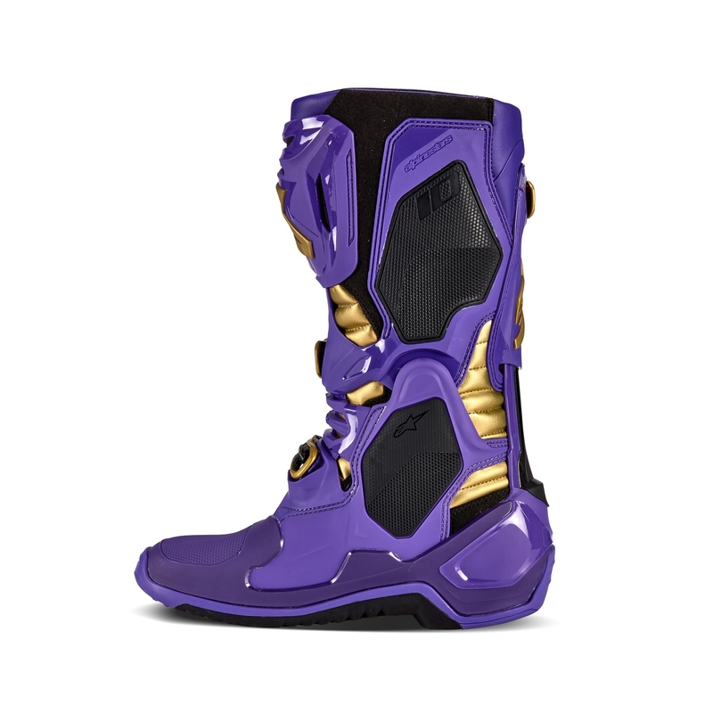 Alpinestars Tech 10 Limited Edition Champ Paars en Goud Motorfiets Laarzen