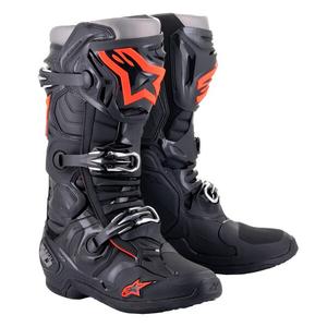 Alpinestars Tech 10 zwart-fluorood-grijs motorlaarzen