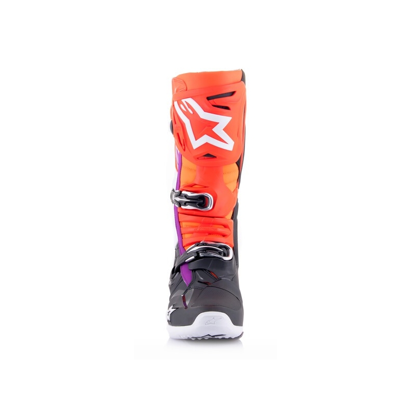 Alpinestars Tech 10 oranje-geel-paars-wit-zwarte motorlaarzen