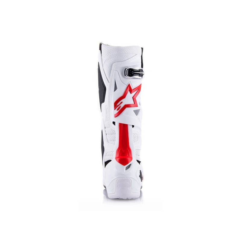 Alpinestars Tech 10 Supervented Motorfietslaarzen Geperforeerd Wit, Rood en Zwart