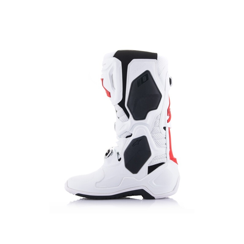 Alpinestars Tech 10 Supervented Motorfietslaarzen Geperforeerd Wit, Rood en Zwart