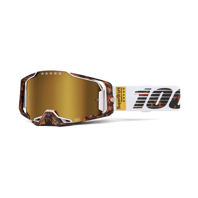 Motorcrossbril 100% - USA ARMEGA Bruni Speciaal goud plexi