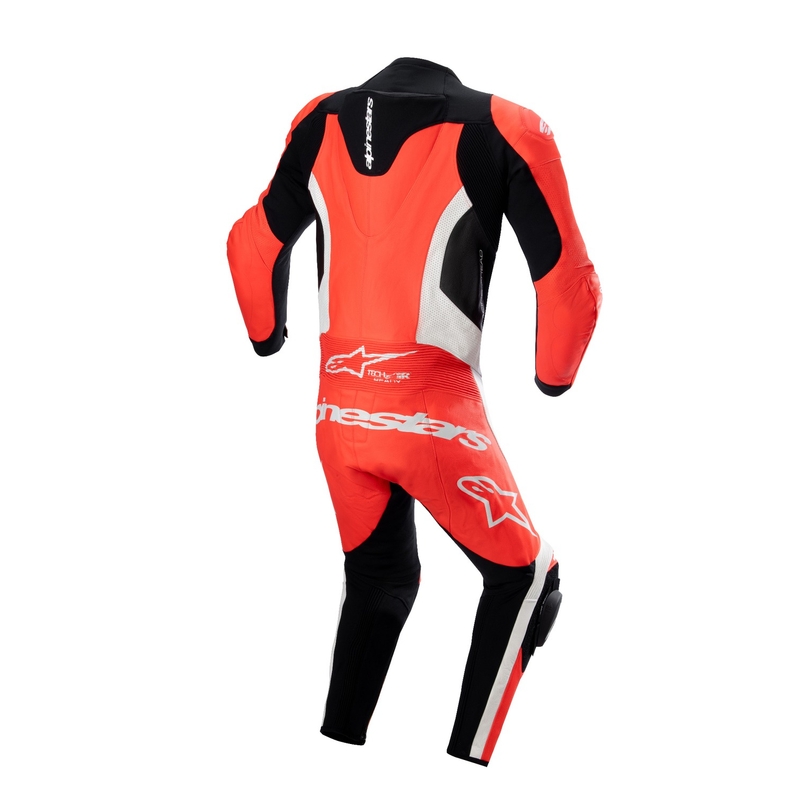 Alpinestars GP Force Lurv fluor rood-wit-zwart eendelig leren motorpak