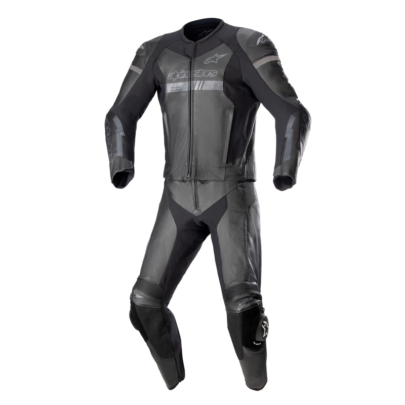 Alpinestars GP Force Chaser TECH-AIR 5 compatible zwart-zwart tweedelig leren motorpak