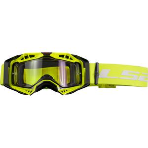 LS2 Aura Enduro motorcrossbril zwart-geel helder plexi