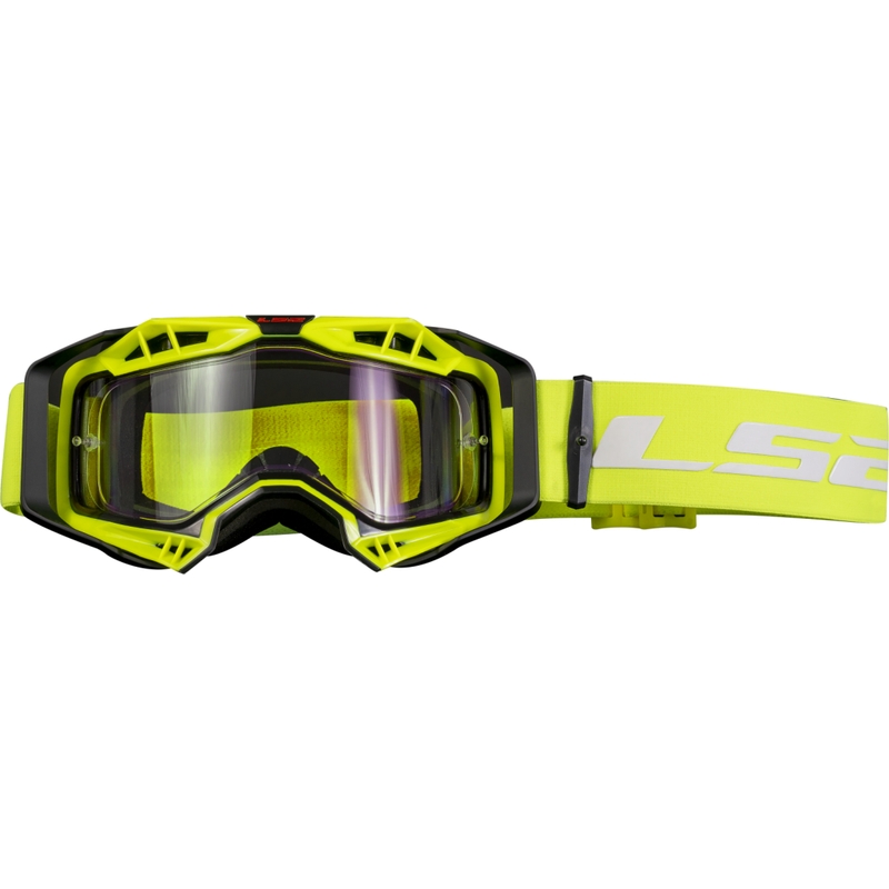 LS2 Aura Enduro motorcrossbril zwart-geel helder plexi