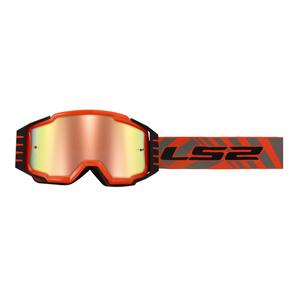 LS2 Charger PRO H-V motorcrossbril oranje met iridium plexi