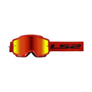 LS2 Charger rode motorcrossbril met iridium plexi