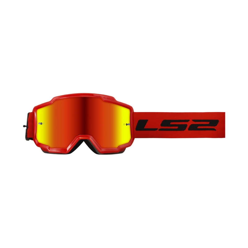 LS2 Charger rode motorcrossbril met iridium plexi