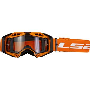 LS2 Aura Enduro motorcrossbril zwart-oranje helder plexi