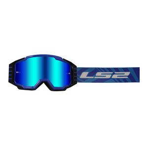 LS2 Charger PRO motorcrossbril blauw met iridium plexi