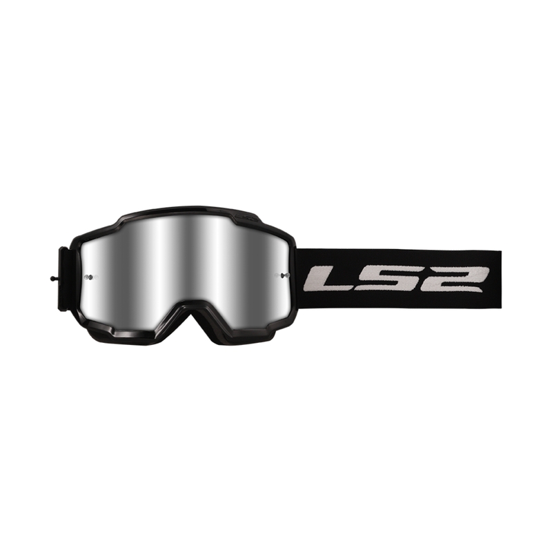 LS2 Charger motorcrossbril zwart met zilver plexi