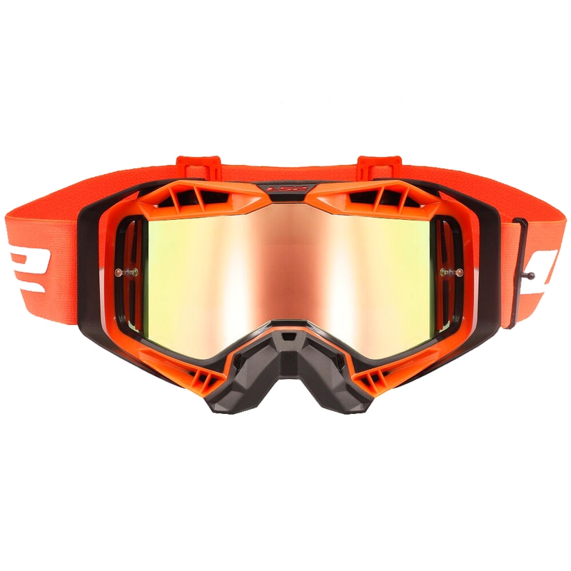 Motorcrossbril LS2 Aura PRO zwart-oranje iridium plexi