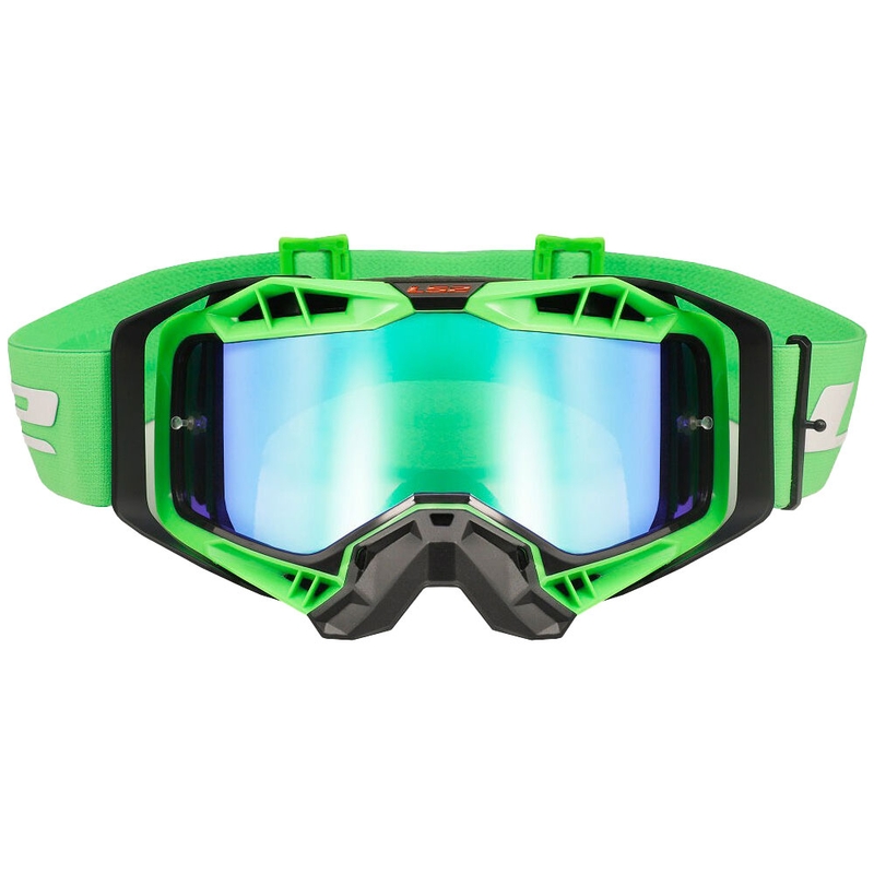 Motorcrossbril LS2 Aura PRO zwart-groen iridium plexi