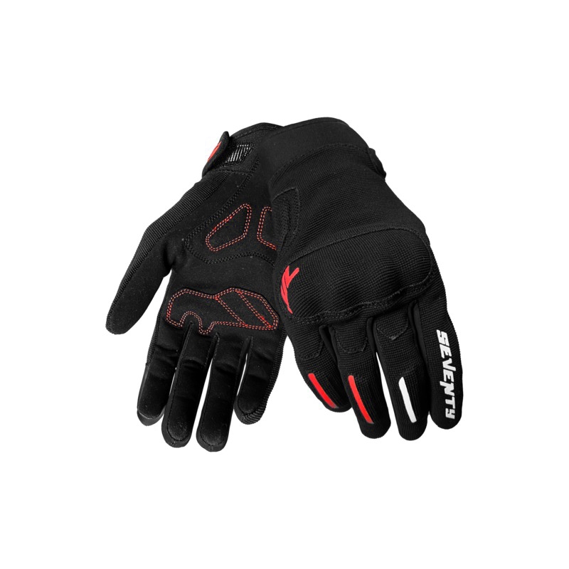 Motorhandschoenen Seventy Degrees SD-C40 Asphalt zwart en rood