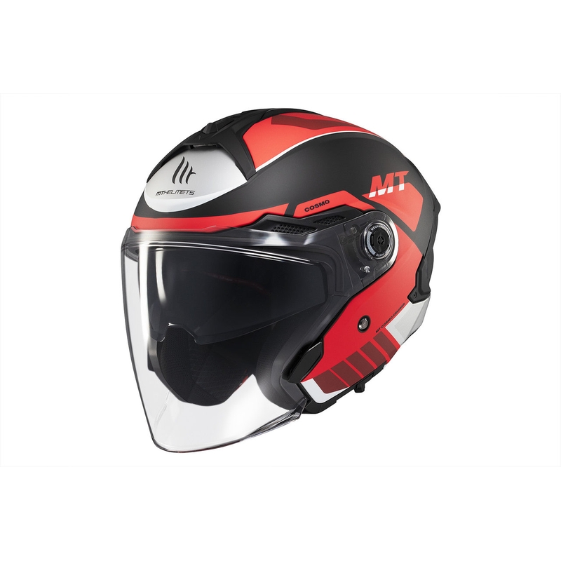 MT Cosmo SV Cruiser open helm mat rood-zwart-grijs