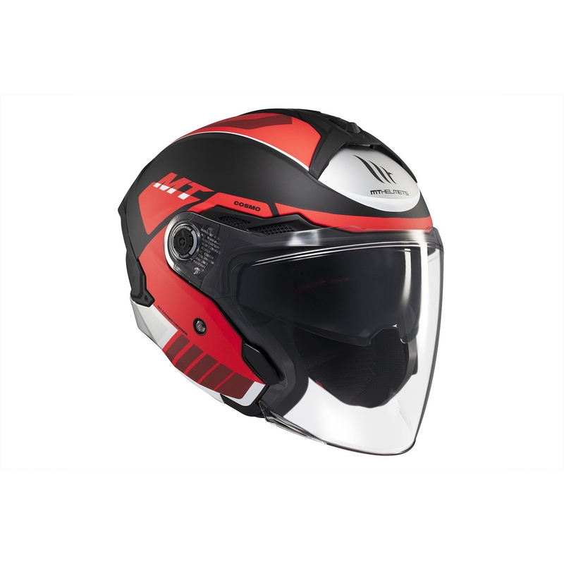 MT Cosmo SV Cruiser open helm mat rood-zwart-grijs