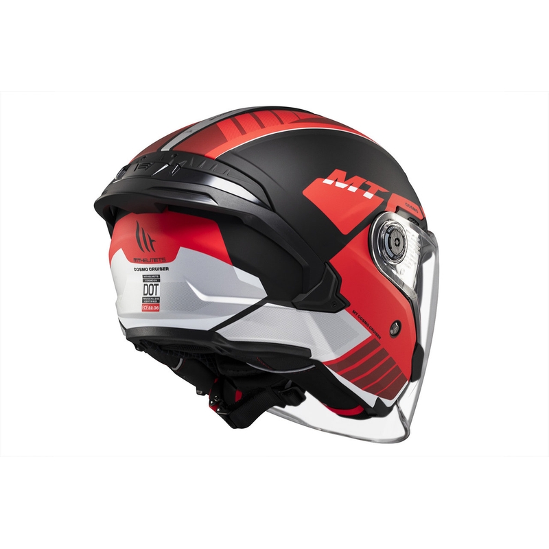 MT Cosmo SV Cruiser open helm mat rood-zwart-grijs