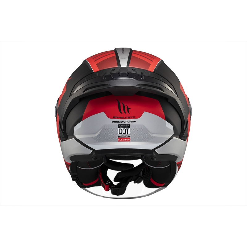 MT Cosmo SV Cruiser open helm mat rood-zwart-grijs