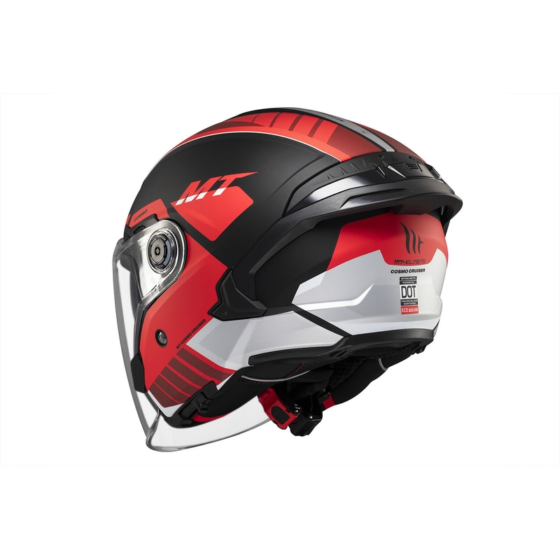 MT Cosmo SV Cruiser open helm mat rood-zwart-grijs