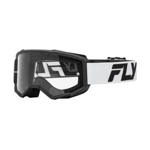 Motorcrossbril FLY Racing Focus wit-zwart met helder plexi