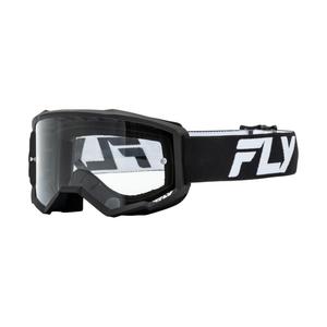 Motorcrossbril FLY Racing Focus zwart-wit met helder plexi