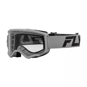 Kinder motorcrossbril FLY Racing Focus zilver-zwart met helder plexi