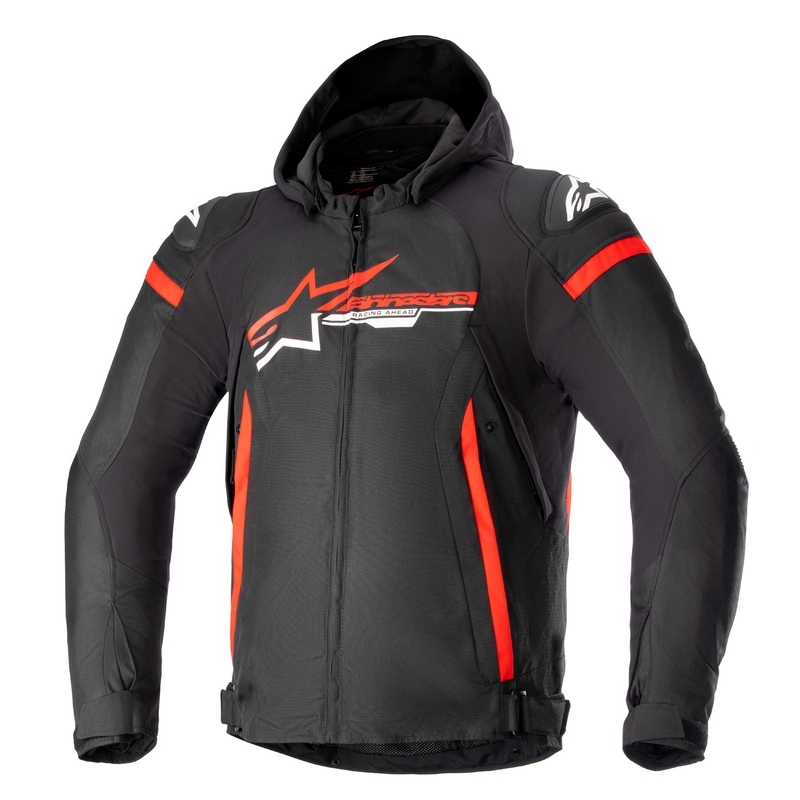 Alpinestars Zaca Waterdicht Zwart, Rood en Wit Motorjack