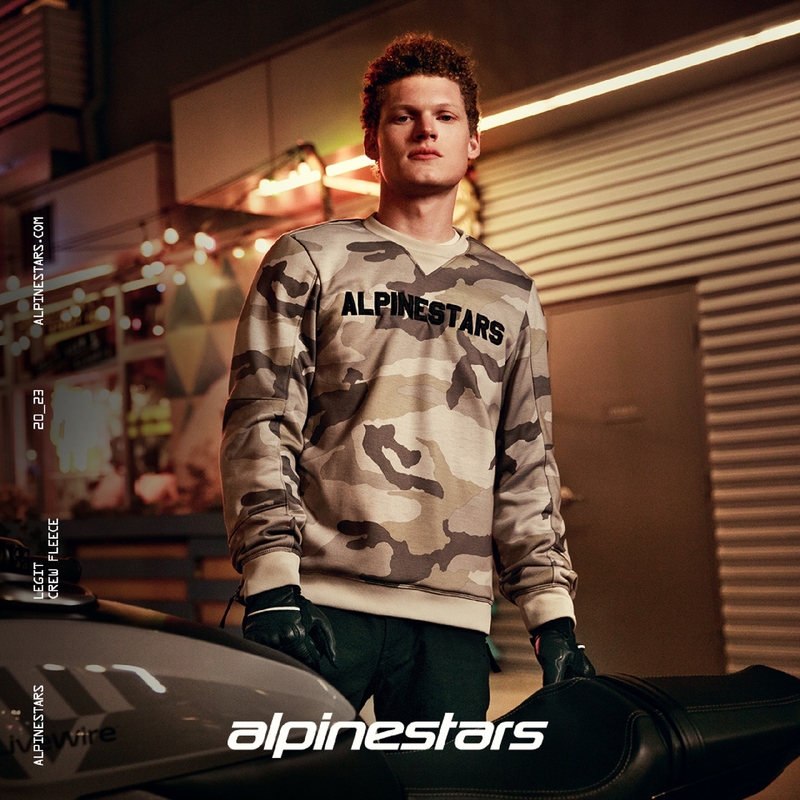 Alpinestars Legit Crew Fleece motortrui licht camouflagegrijs