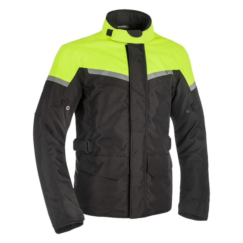 Motorjas Oxford Spartan Long WP zwart-fluogeel