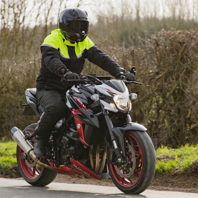Motorjas Oxford Spartan Long WP zwart-fluogeel
