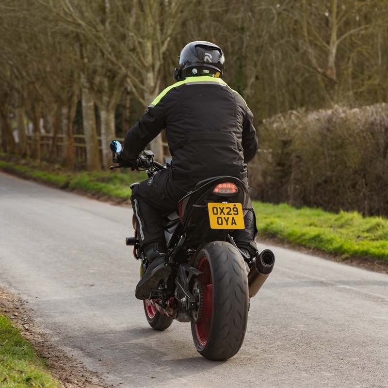 Motorjas Oxford Spartan Long WP zwart-fluogeel