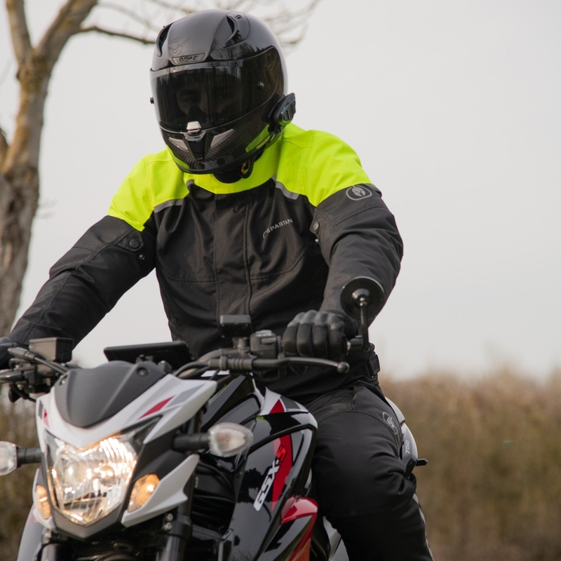 Oxford Spartan Short WP zwart-fluo gele motorjas