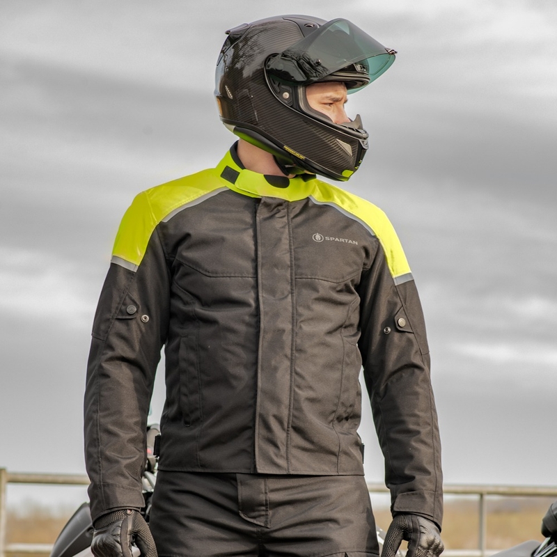 Oxford Spartan Short WP zwart-fluo gele motorjas