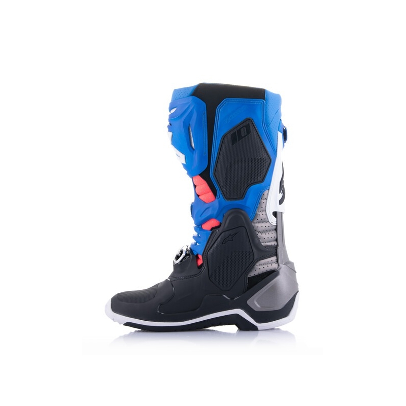 Alpinestars Tech 10 Supervented Geperforeerd Blauw-Paars-Roze-Wit-Grijs-Zwart Motorfietslaarzen
