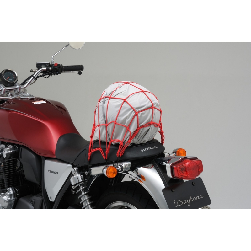 Flexibel bagagenet voor motorfiets met metalen haken Daytona 40 x 40 cm rood