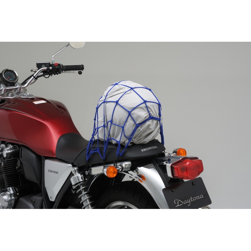 Flexibel bagagenet voor motorfiets met metalen haken Daytona 40 x 40 cm blauw