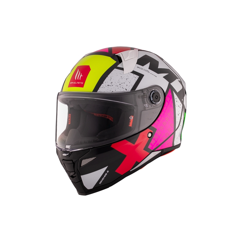 MT REVENGE 2 S Licht CO integraal motorhelm glanzend wit-roze-geel