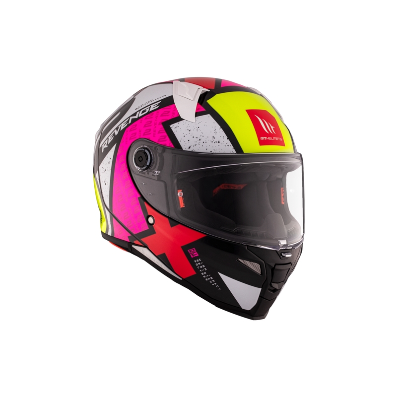 MT REVENGE 2 S Licht CO integraal motorhelm glanzend wit-roze-geel