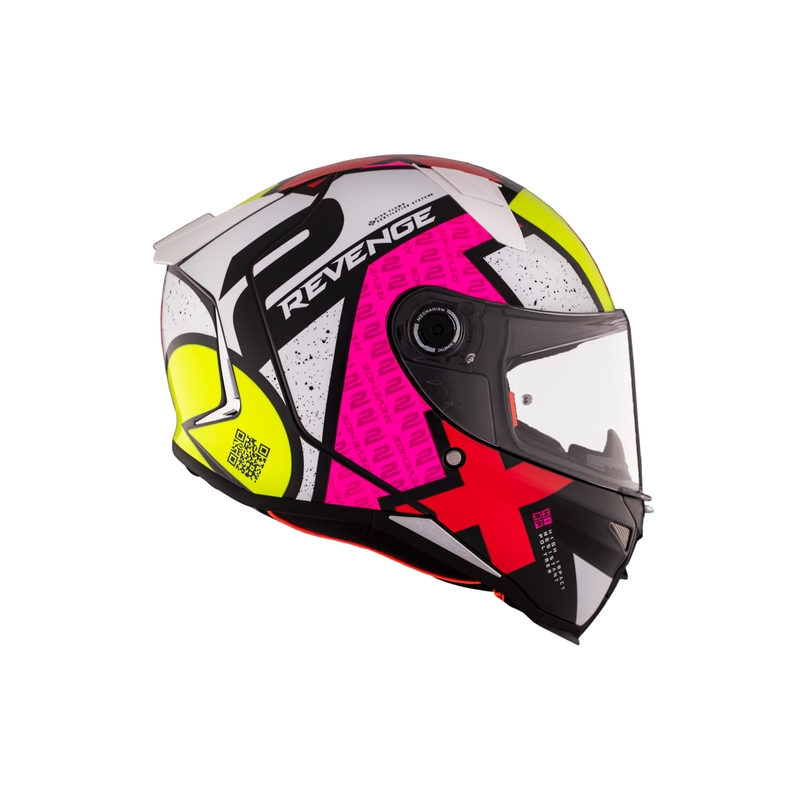 MT REVENGE 2 S Licht CO integraal motorhelm glanzend wit-roze-geel
