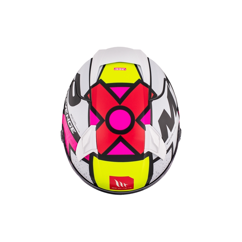 MT REVENGE 2 S Licht CO integraal motorhelm glanzend wit-roze-geel