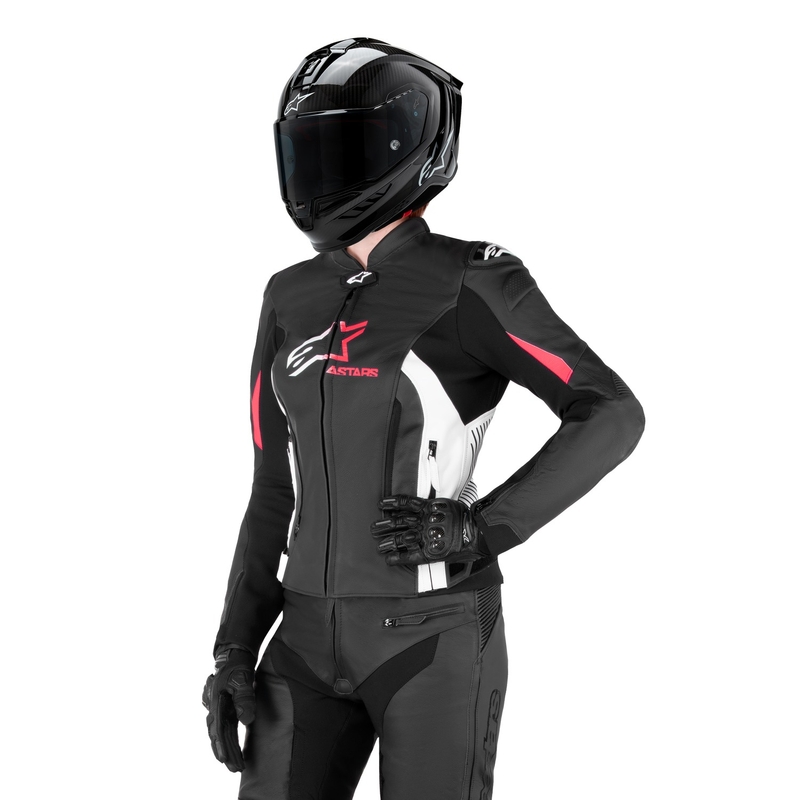 Alpinestars GP PLUS 4 dames motorjack zwart, wit en roze