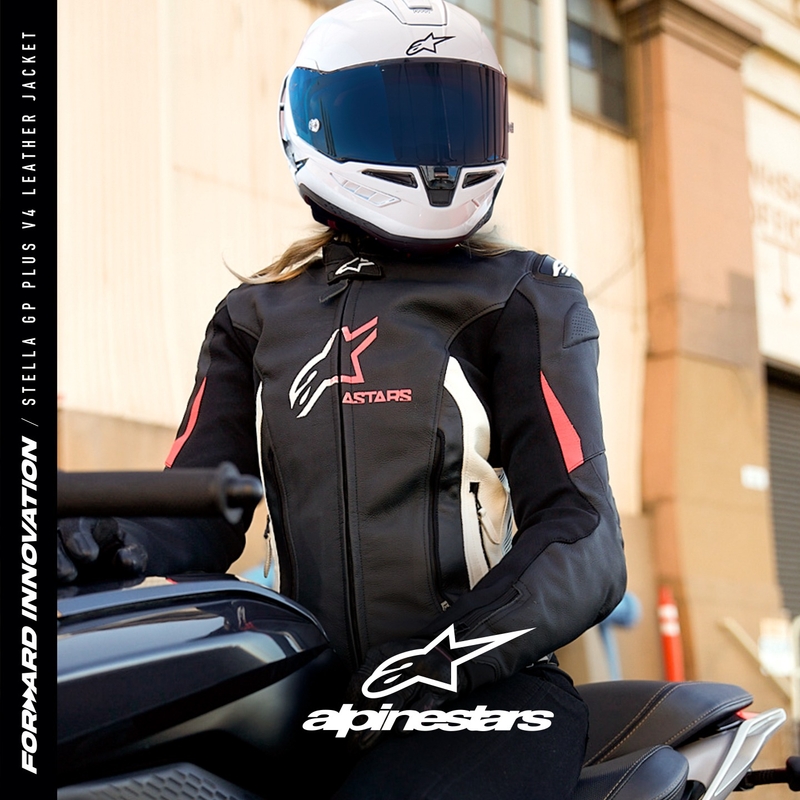 Alpinestars GP PLUS 4 dames motorjack zwart, wit en roze