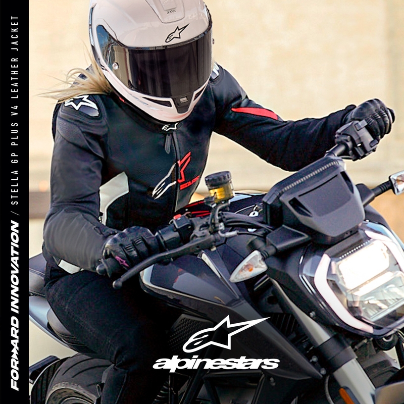 Alpinestars GP PLUS 4 dames motorjack zwart, wit en roze