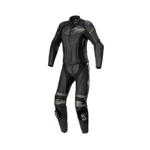 Alpinestars STELLA GP PLUS 2 tweedelig leren motorpak voor dames zwart en grijs metallic