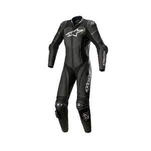 Alpinestars leren overall uit één stuk voor dames Alpinestars STELLA GP PLUS 2 zwart-wit-metallic grijs
